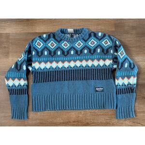 Kari Traa Nordic Wool Blend Sweater Women’s M Blue Fair Isle Winter Ski Cozy